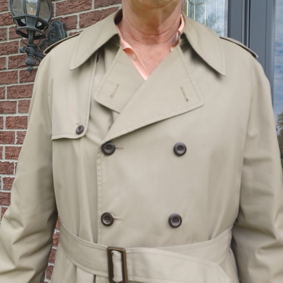 LONDON FOG VINTAGE LINED TRENCH COAT EXCELLENT 46 LONG - Picture 12 of 16